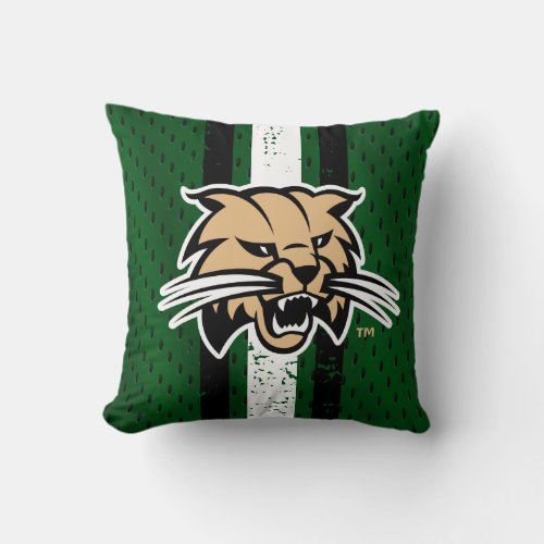 Ohio University Bobcat Logo Jersey Throw Pillow
