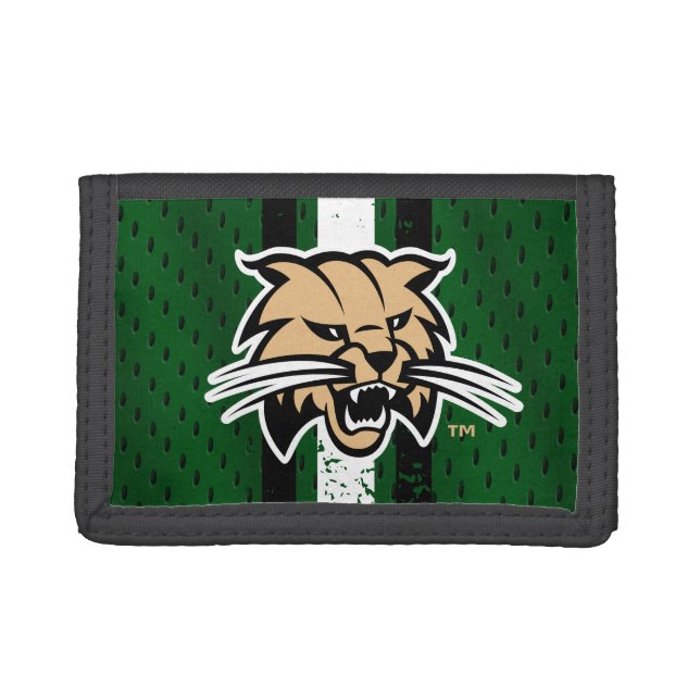 Ohio University Bobcat Logo Jersey Trifold Wallet (Front)