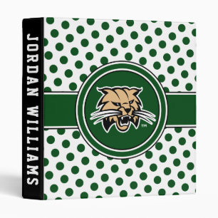 Ohio University Bobcat Logo Polka Dot Pattern 3 Ring Binder