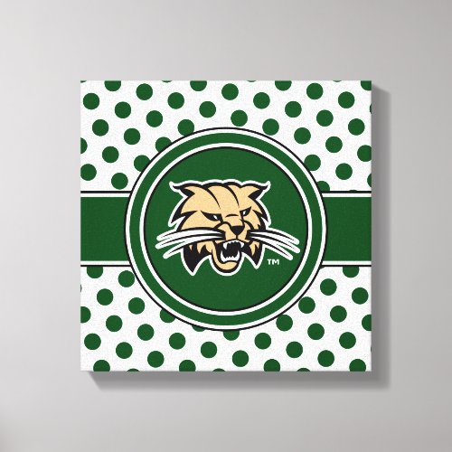 Ohio University Bobcat Logo Polka Dot Pattern Canvas Print