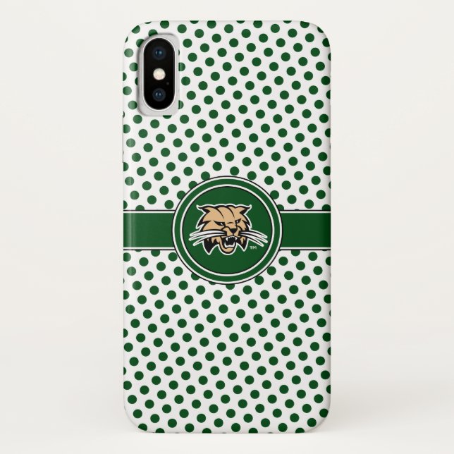 Ohio University Bobcat Logo Polka Dot Pattern Case-Mate iPhone Case (Back)