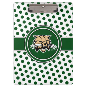 Ohio University Bobcat Logo Polka Dot Pattern Clipboard