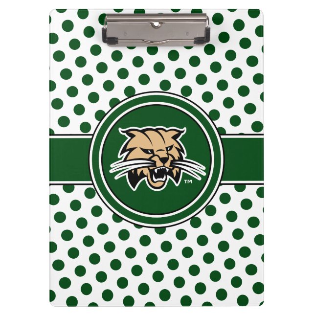 Ohio University Bobcat Logo Polka Dot Pattern Clipboard (Front)