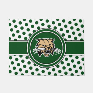 Ohio University Bobcat Logo Polka Dot Pattern Doormat