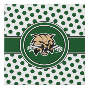Ohio University Bobcat Logo Polka Dot Pattern Faux Canvas Print