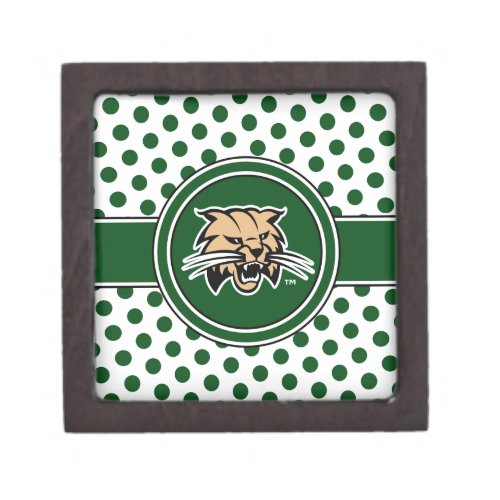 Ohio University Bobcat Logo Polka Dot Pattern Gift Box
