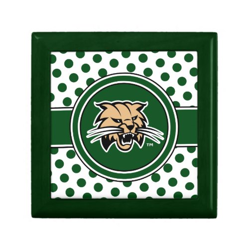 Ohio University Bobcat Logo Polka Dot Pattern Gift Box