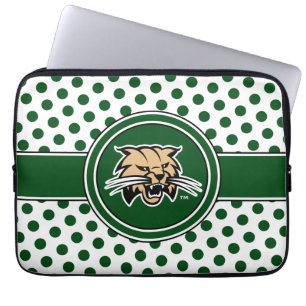 Ohio University Bobcat Logo Polka Dot Pattern Laptop Sleeve