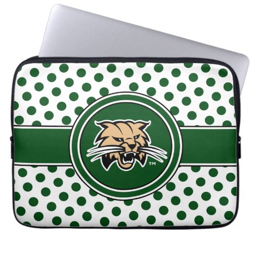Ohio University Bobcat Logo Polka Dot Pattern Laptop Sleeve