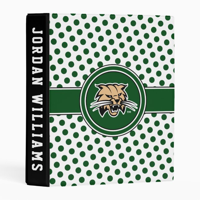 Ohio University Bobcat Logo Polka Dot Pattern Mini Binder (Front/Spine)