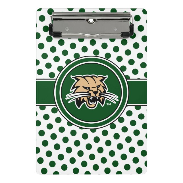Ohio University Bobcat Logo Polka Dot Pattern Mini Clipboard (Front)