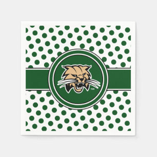Ohio University Bobcat Logo Polka Dot Pattern Napkins