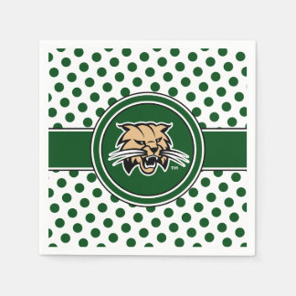 Ohio University Bobcat Logo Polka Dot Pattern Napkins