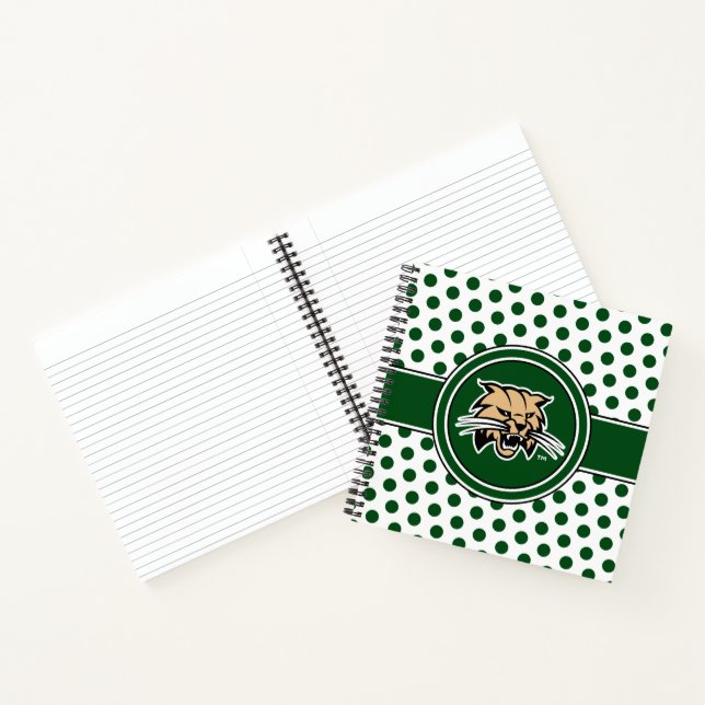 Ohio University Bobcat Logo Polka Dot Pattern Notebook (Inside)
