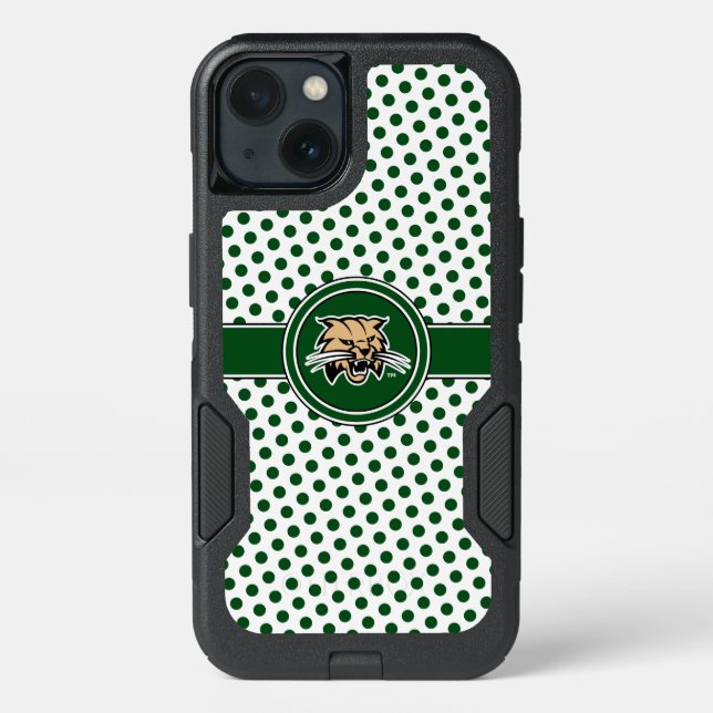 Ohio University Bobcat Logo Polka Dot Pattern Otterbox iPhone Case (Back)