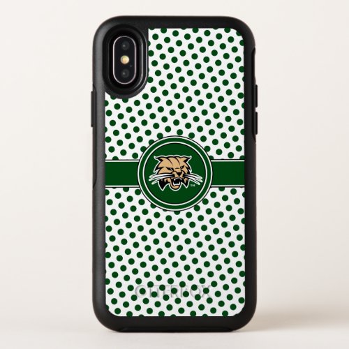 Ohio University Bobcat Logo Polka Dot Pattern OtterBox Symmetry iPhone X Case