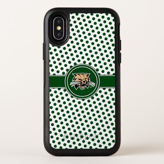 Ohio University Bobcat Logo Polka Dot Pattern Otterbox iPhone Case (Back)