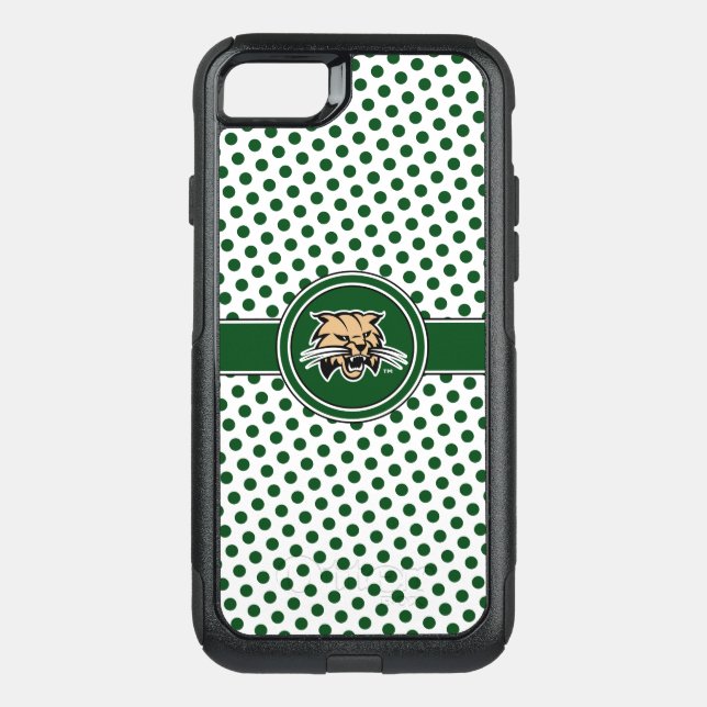Ohio University Bobcat Logo Polka Dot Pattern Otterbox iPhone Case (Back)