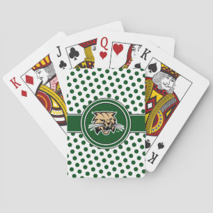 Ohio University Bobcat Logo Polka Dot Pattern Poker Cards