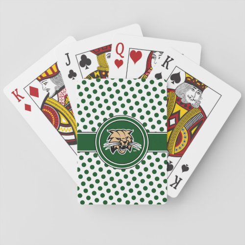Ohio University Bobcat Logo Polka Dot Pattern Poker Cards