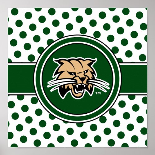 Ohio University Bobcat Logo Polka Dot Pattern Poster