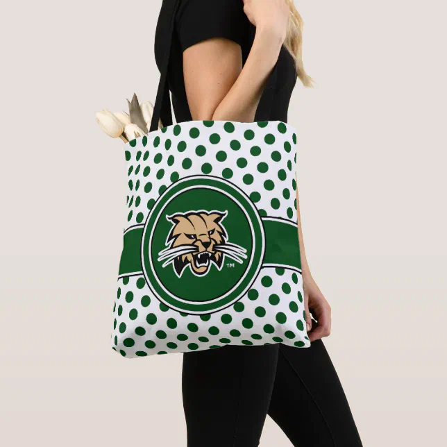 Ohio University Bobcat Logo Polka Dot Pattern Tote Bag | Zazzle