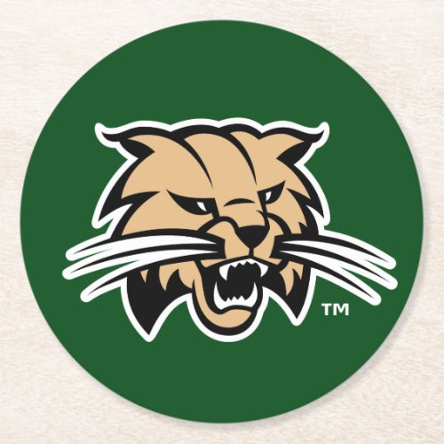 Ohio University Bobcat Logo Round Paper Coaster