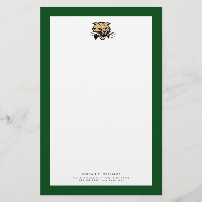 Ohio University Bobcat Logo Stationery (Front)