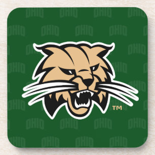 Ohio University Bobcat Logo Watermark Beverage Coaster