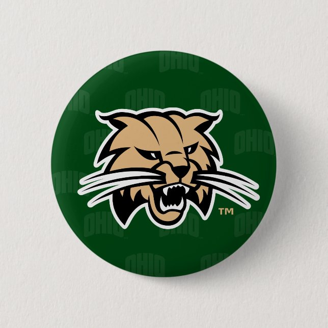 Ohio University Bobcat Logo Watermark Button (Front)