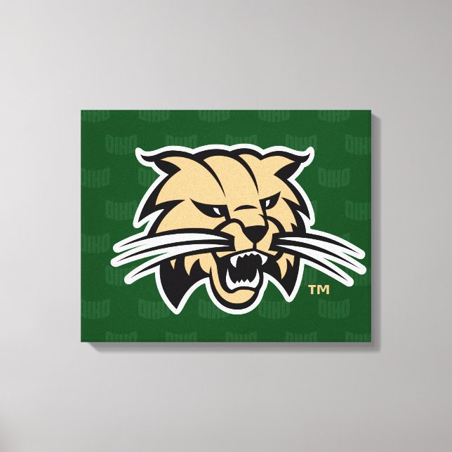 Ohio University Bobcat Logo Watermark Canvas Print (Front)