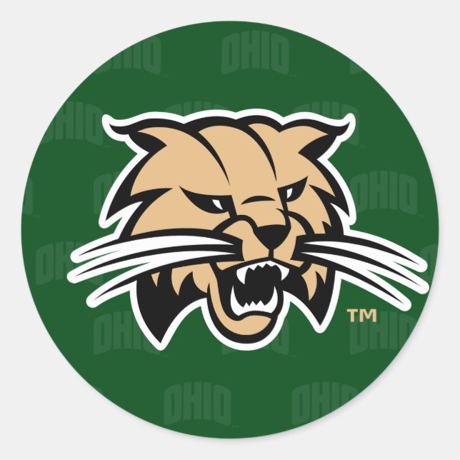 Ohio University Bobcat Logo Watermark Classic Round Sticker (Front)