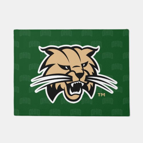 Ohio University Bobcat Logo Watermark Doormat