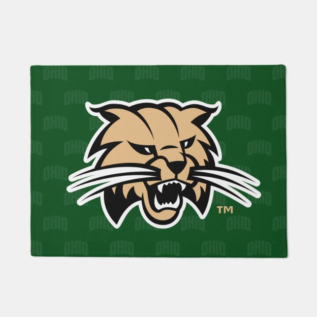 Ohio University Bobcat Logo Watermark Doormat (Front)