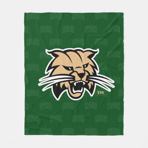 Ohio University Bobcat Logo Watermark Fleece Blanket