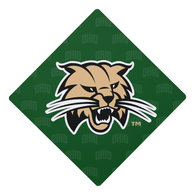 Ohio University Bobcat Logo Watermark Graduation Cap Topper (Front)