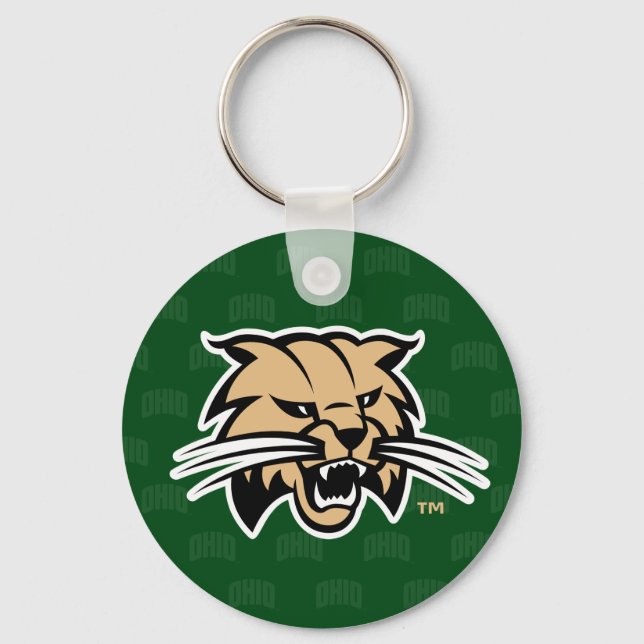 Ohio University Bobcat Logo Watermark Keychain (Front)