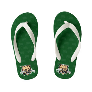 Ohio University Bobcat Logo Watermark Kid's Flip Flops