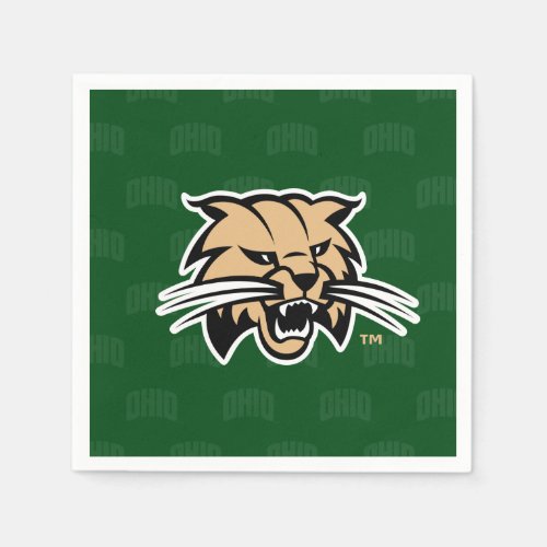 Ohio University Bobcat Logo Watermark Napkins