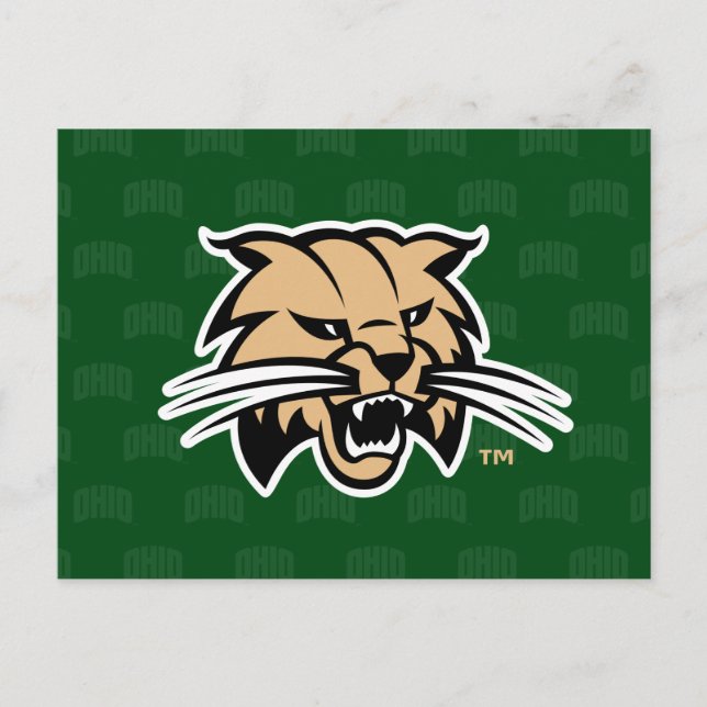 Ohio University Bobcat Logo Watermark Postcard (Front)