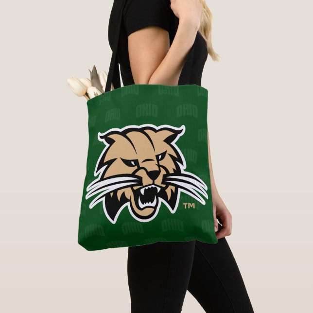 Ohio University Bobcat Logo Watermark Tote Bag (Close Up)