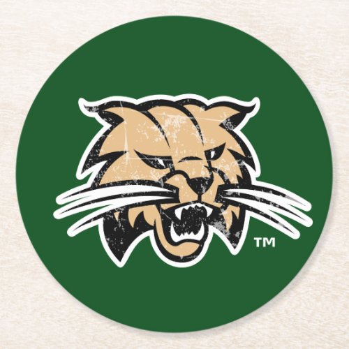 Ohio University Distressed Round Paper Coaster