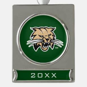 Ohio University Distressed Silver Plated Banner Ornament