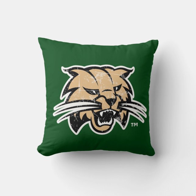 Ohio University Distressed Throw Pillow (Front)