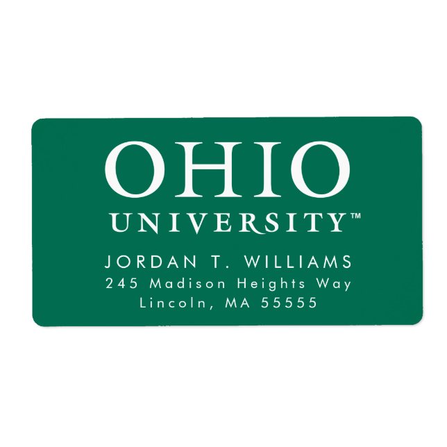 Ohio University Label (Front)