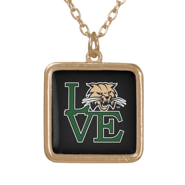 Ohio University Love Gold Plated Necklace (Front)