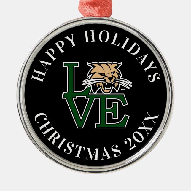 Ohio University Love Metal Ornament (Front)