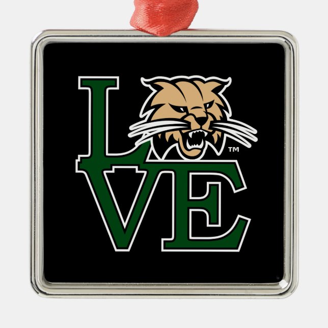 Ohio University Love Metal Ornament (Front)
