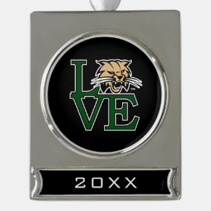 Ohio University Love Silver Plated Banner Ornament