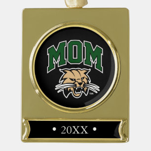 Ohio University Mom Gold Plated Banner Ornament